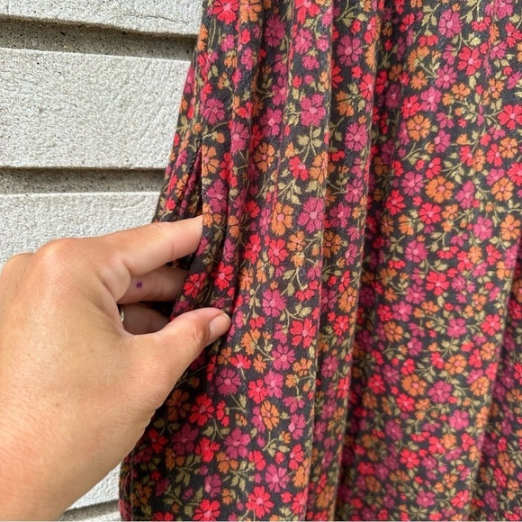 AE American Eagle Floral Babydoll Dress Puff Sleeves Honeycomb Embroidery - Picture 9 of 15